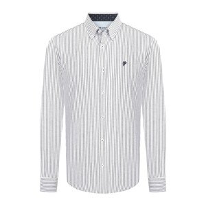 DENIM CULTURE Košeľa 'Francis'  námornícka modrá / tmavosivá / biela
