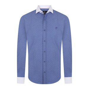 DENIM CULTURE Košeľa 'Eldon'  kráľovská modrá / biela