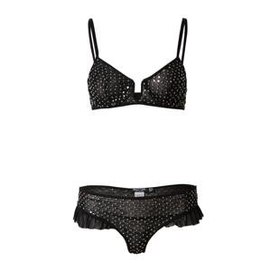 Nasty Gal Súpravy bielizne  čierna / strieborná