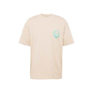 TOPMAN Tričko  telová / zelená / šedobiela