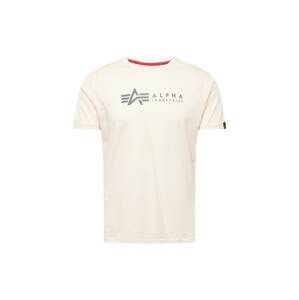 ALPHA INDUSTRIES Tričko  slonová kosť / tmavosivá