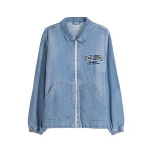 Bershka Prechodná bunda  modrá denim / čierna