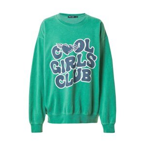 Nasty Gal Mikina 'Cool Girls Club'  nefritová / tmavozelená / biela