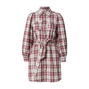 Nasty Gal Košeľové šaty  svetlohnedá / tmavočervená / čierna / biela