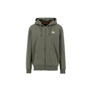 ALPHA INDUSTRIES Tepláková bunda  olivová / biela