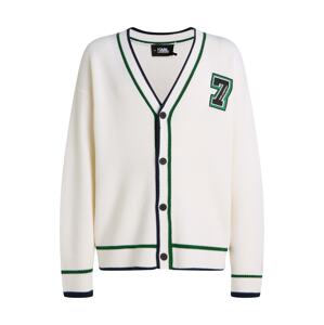 Karl Lagerfeld Kardigán ' Varsity '  modrá / zelená / biela