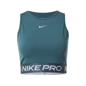 NIKE Športový top 'Pro'  jedľová / čierna / biela