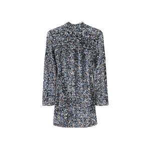 Bershka Kokteilové šaty  čierna / strieborná