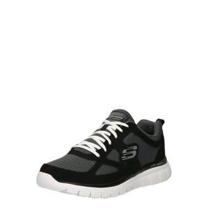 SKECHERS Nízke tenisky  sivá / čierna / biela