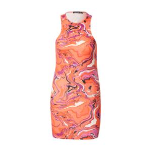 Nasty Gal Šaty  tmavofialová / oranžová / svetloružová / čierna / biela