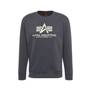 ALPHA INDUSTRIES Mikina  tmavosivá / biela