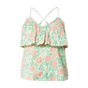 VERO MODA Top 'LINA'  béžová / zlatá / zelená / oranžová / melónová
