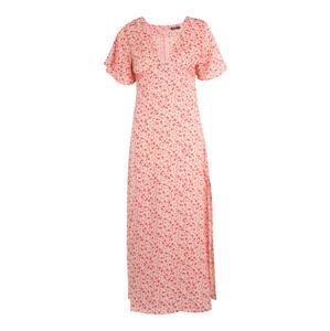 Nasty Gal Petite Šaty  zelená / svetloružová / červená / biela