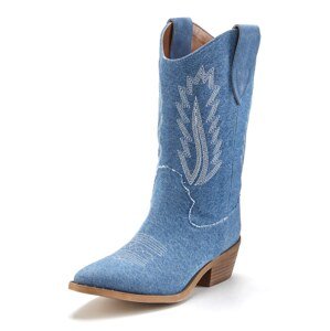 LASCANA Kovbojské čižmy  modrá denim / biela