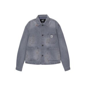 Pull&Bear Prechodná bunda  modrá denim / čierna / biela