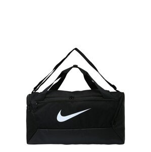 NIKE Športová taška 'Brasilia 9.5'  čierna / prírodná biela