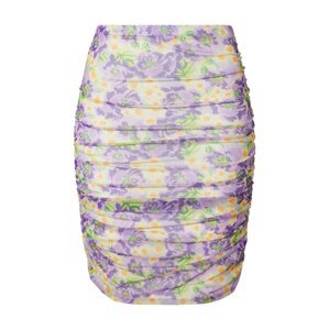 Nasty Gal Sukňa  pastelovo žltá / zelená / fialová / orgovánová / oranžová
