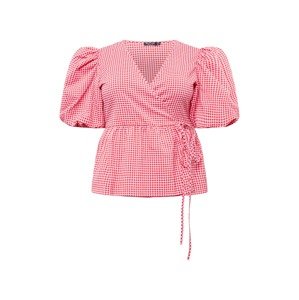 Nasty Gal Plus Blúzka  červená / červená melírovaná / biela