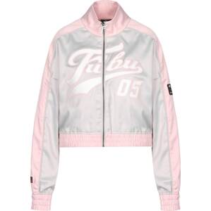 FUBU Prechodná bunda  striebornosivá / ružová / čierna / biela