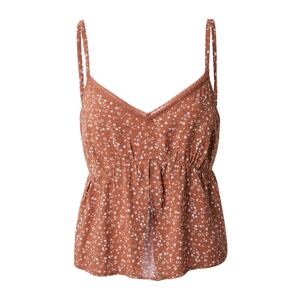 HOLLISTER Top  hnedá / biela
