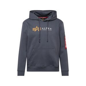 ALPHA INDUSTRIES Mikina  zlatá žltá / tmavosivá / biela