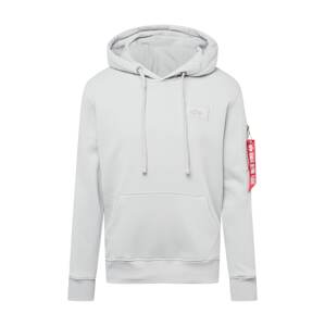 ALPHA INDUSTRIES Sveter  svetlosivá / červená / biela