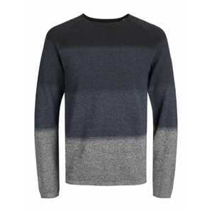 JACK & JONES Sveter 'JJEHill'  námornícka modrá / tmavomodrá / sivá / čierna