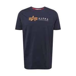 ALPHA INDUSTRIES Tričko  námornícka modrá / koňaková / biela