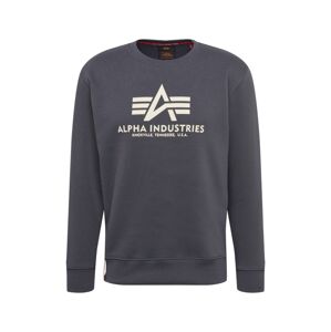ALPHA INDUSTRIES Mikina  tmavosivá / biela