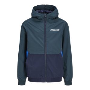Jack & Jones Junior Prechodná bunda 'JJERush'  azúrová / tmavomodrá / petrolejová / šedobiela