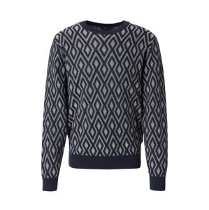 INDICODE JEANS Sveter 'Nibbin'  námornícka modrá / svetlosivá
