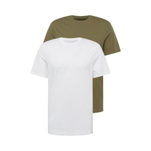 WRANGLER Tričko '2 PACK TEE'  olivová / biela