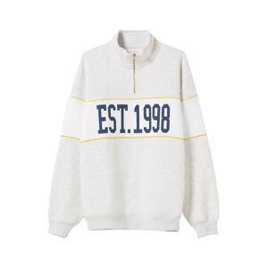Bershka Mikina  námornícka modrá / žltá / svetlosivá / biela