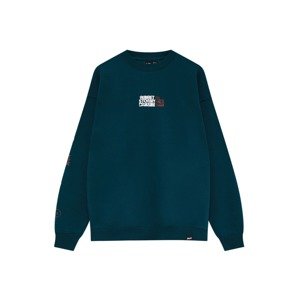 Pull&Bear Mikina  hnedá / petrolejová / biela