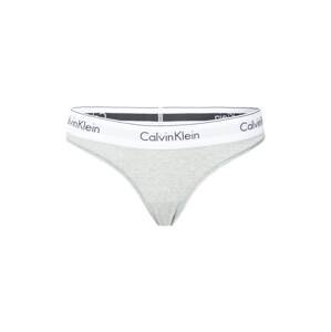 Calvin Klein Underwear Tangá  sivá melírovaná / čierna / biela