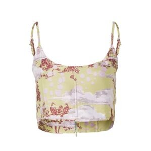 Nasty Gal Top  limetková / pastelovo fialová / burgundská / biela