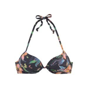 LASCANA Bikinový top 'Malia'  tmavomodrá / svetlomodrá / oranžová / ružová
