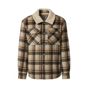 DAN FOX APPAREL Prechodná bunda 'Brian'  béžová / tmavomodrá / hnedá