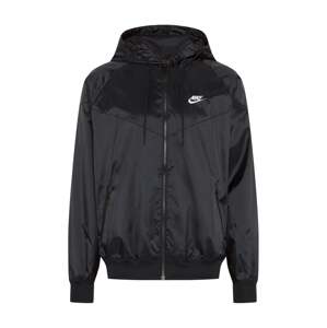 Nike Sportswear Prechodná bunda 'Heritage Essentials'  čierna / biela