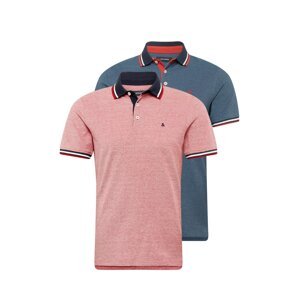 JACK & JONES Tričko 'JJEPaulos'  tmavomodrá / svetločervená / čierna / biela