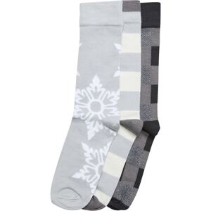 Urban Classics Ponožky 'Christmas Snowflakes'  antracitová / svetlosivá / sivá melírovaná / biela
