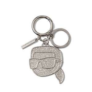 Karl Lagerfeld Prívesky na kľúče ' K/IKONIK KARL SCHLÜSSELANHÄNGER MIT STRASS '  strieborná