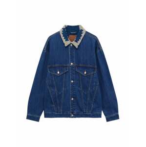 Pull&Bear Prechodná bunda  béžová / modrá denim