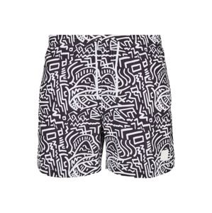 Urban Classics Plavecké šortky  čierna / biela