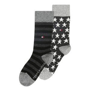 TOMMY HILFIGER Ponožky  antracitová / sivá melírovaná / čierna / biela