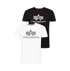 ALPHA INDUSTRIES Tričko  tmavosivá / čierna / biela