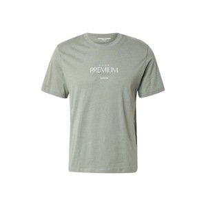 Jack & Jones Premium Tričko 'JPRBLAHAROLD'  tmavosivá / olivová / biela