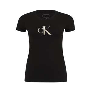 Calvin Klein Jeans Curve Tričko  čierna / strieborná