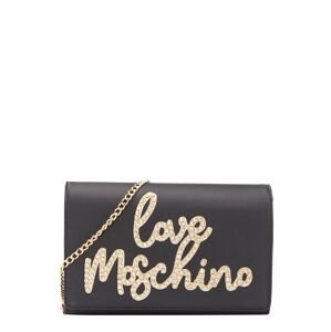 Love Moschino Listová kabelka  zlatá / čierna / priehľadná