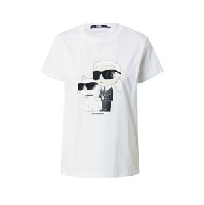 Karl Lagerfeld Tričko 'Ikonik 2.0'  krémová / čierna / šedobiela / prírodná biela